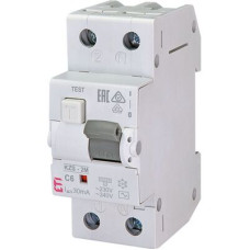Диференційний автоматичний вимикач KZS-2M C 6/0,03 тип AC (10kA) ETI