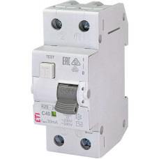 Диференційний автоматичний вимикач KZS-2M C 40/0,03 тип AC (10kA) ETI