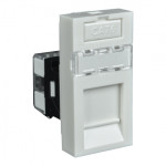 Розетка модульна 45х22,5х30 мм, RJ-45/6, біла; серія Quadro